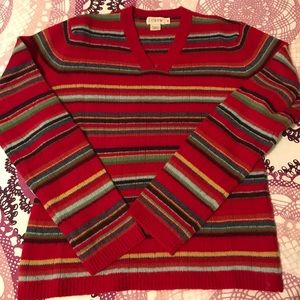Multicolor striped JCREW lambswool sweater